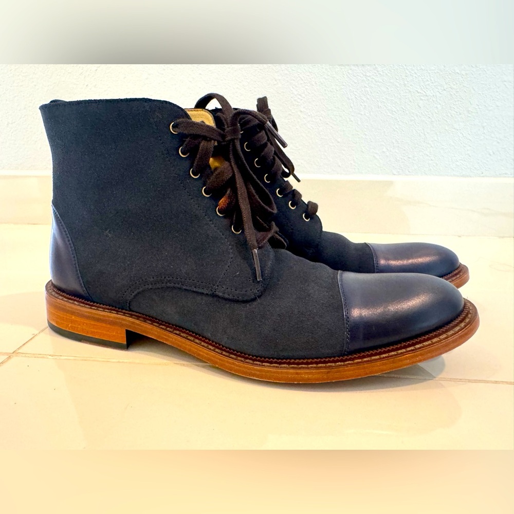 Taft Men’s Troy Boot size 43 Navy leather and suede